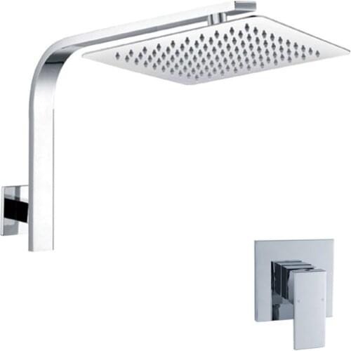 Stainless steel 8" or 10" or 12" inch Rain Shower Set Bath Mixer Wall Water Tap Torneira Chuveiro Banheiro IS015-1