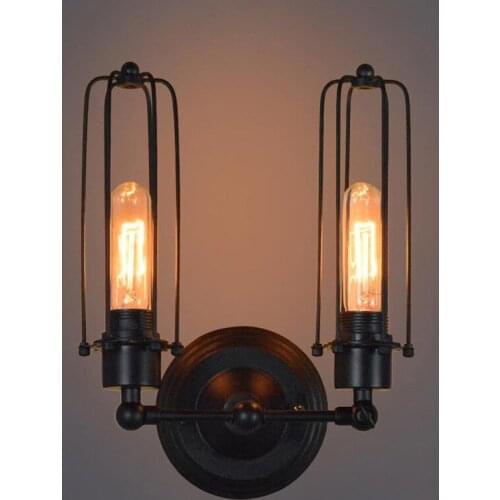 European loft wrought iron industrial style American country retro restaurant cafe aisle bedside staircase wall lamp WF1016