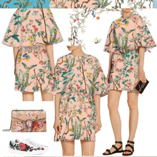 Factory Custom Brand 100% Polyester Printed Fabric Fashion Shirt Cloth Fabrics by the Meter for Dress Sewing Wholesale