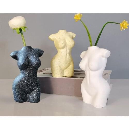 Art Human Body Vase Female Form Vase Flower Pot Plants Art Statue Vase Decor Home Dry Flower Vase Office Desk Vase Small
