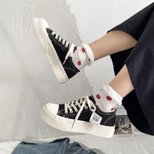 Thick-soled Canvas Shoes Female Wild Students Retro New Casual Shoes Flat Bottom Shoes Trend Woman Vulcanize Shoes