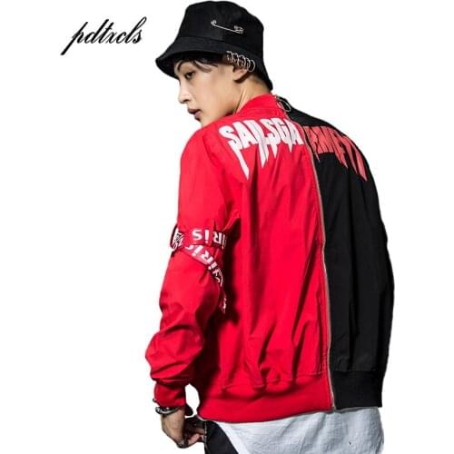 High Quality Western Style Fashionable Brand Print Letter Slim Thin Mens Zipper Jackets Hip Hop Autumn Casual Male Ribbon Coats