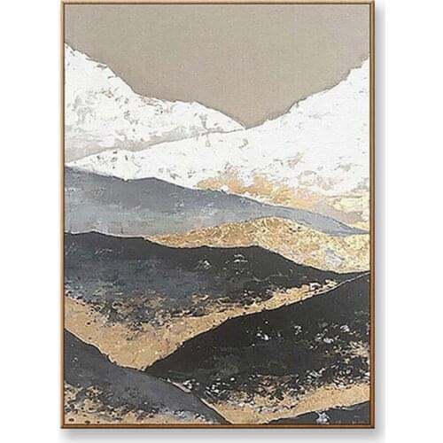 Abstarct gold montains handmade acrylic oil painting on canvas artwork wall home decoration hanging picture for living room sofa