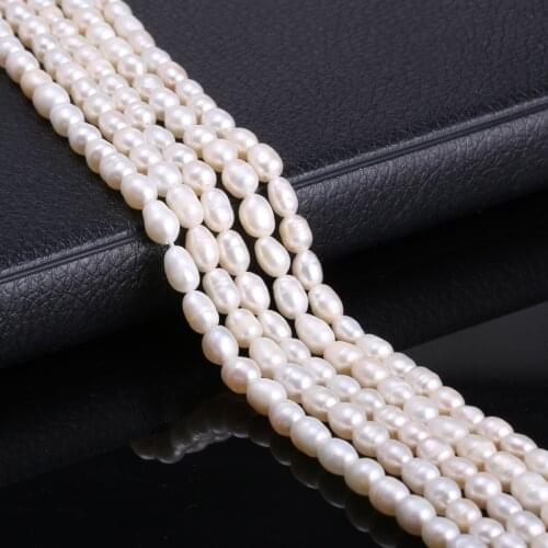 Natural Freshwater Cultured Pearls Beads Rice Shape 100% Natural Pearls for Jewelry Making DIY Necklace Bracelet Accessories