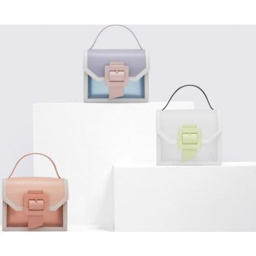 2020 new transparent PVC shoulder bag female candy color female jelly bag wallet solid color handbag pouch a main handbag