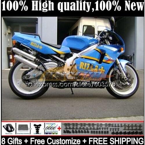 OEM Bodys For SUZUKI RGV250 RGVT RGV 250 SAPC VJ21 18CL.79 RGVT-250 VJ 21 RGVT250 88 89 RGV-250 1988 1989 Fairings RIZLA blue