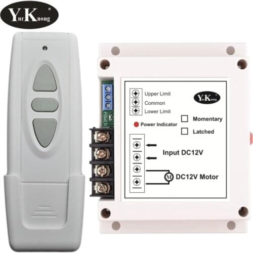 DC 12V 40A 400W Motor Remote Control Switch Forwards Reverse Stop Up Down Stop RF Wireless Switch Limited Switch Learning Code