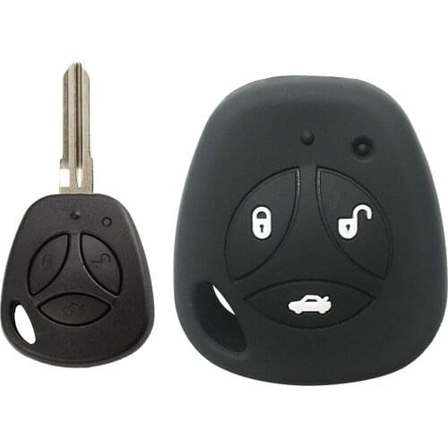 Silicone Key Case Cover Holder Shell For Lada Vaz Granta Kalina 2 145 Kalina 1 3 Buttons Remote Key Cover Car Styling Protector