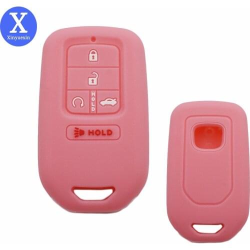 Xinyuexin Silicone Key Fob Protect Skin Cover Case for Honda 2017 2018 2019 Pilot Accord Civic CRV Freed 5 Button Keyless Remote