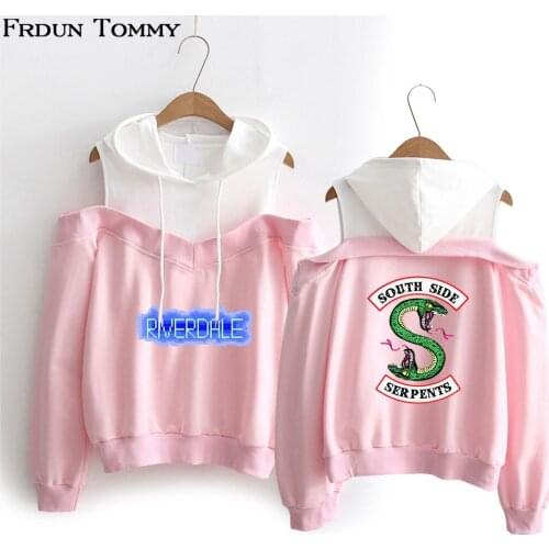 Riverdale South Side Serpents ladies Hoodies Sweatshirts Women Long Sleeve Off-Shoulder girl Hooded Clothes fashion Tracksuit