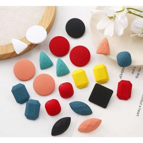 U-Magical Minimalist Multicolor Orange Yellow Pink Red Green Geometric Dangle Earrings for Femme Statement Stud Earrings Jewelry