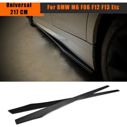 Carbon Fiber Universal Car Side Skirt Extension Rocker Splitters Lip Diffuser for BMW M6 F06 F12 F13 Etc 200CM 217CM