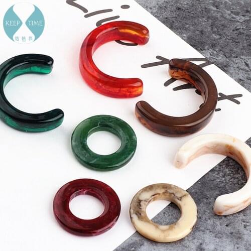 DIY handmade ornaments accessories acetic acid big C ring ring earrings earrings pendant pendant earrings material pendant