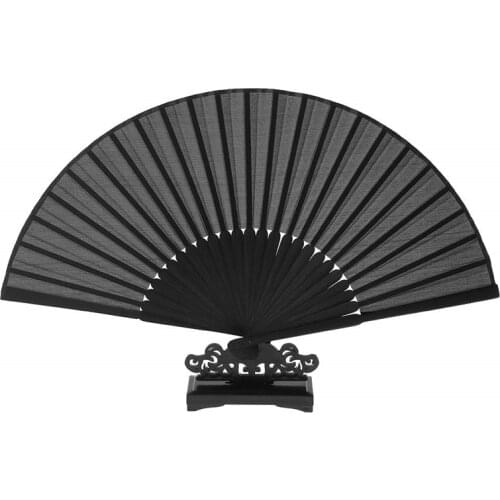 1Pcs Vintage Bamboo Folding Hand Fan Chinese Dance Party Pocket Gifts Wedding Party Favor Home Decoration Black wachlarz reczny