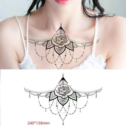 Waterproof Temporary Tattoo Sticker Butterfly flowers waist chest on back tatto breast flash tatoo fake tattoos for women