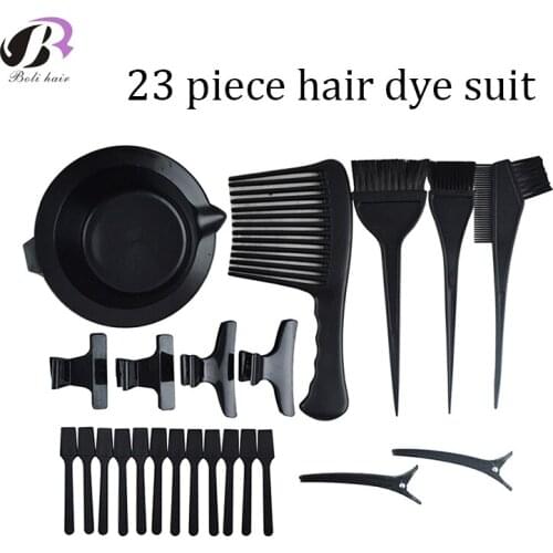 Hair Color Dye Bowl Comb Brushes Clip Tool Kit Set Tint Coloring Dye Bowl Comb Brush Twin High Quality Headed Brushes Set 23 Pcs