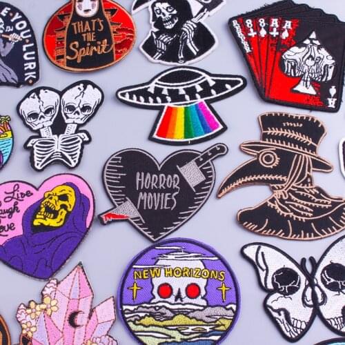 Horror Movie Embroidery Patches For Clothing Skull iron on patches For clothes DIY Stephen Kings It Badge Stripe Applique Decor