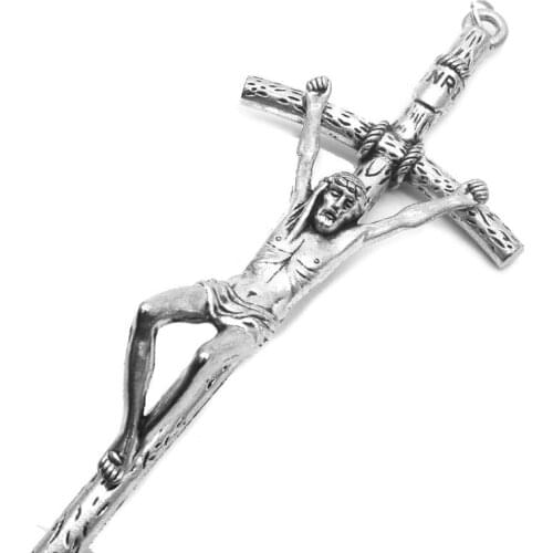 X3UC 2pcs Crucifixion of Christian Jesus as Christian Church Office Household Religious Ornaments Wall Crucifix Antique Home