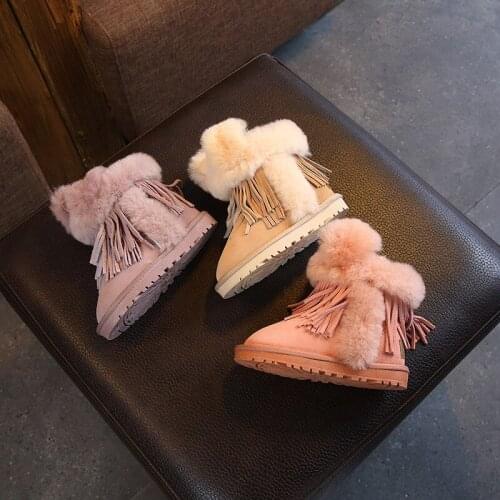 Dolakids Winter Snow Boots Childrens Leather Shoes Girls Cotton Boots Cute Rabbit Baby Warm Shoes fashion Short Boots