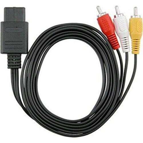 1.8m AV Audio Video A/V TV Cable Cord RCA For Nintendo NGC SNES GameCube SFC 64 N64 Y0H8
