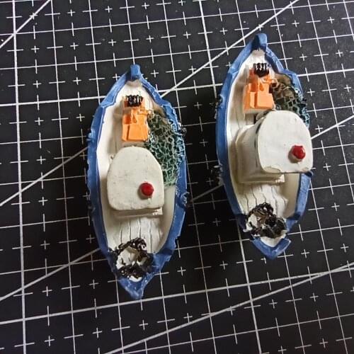 1pcs/lot Resin white fishing vessel 49mm Ornaments Micro landscape Ornaments Creative Home Gardening Decorations A003-19