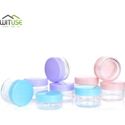 10pcs/lot Plastic Makeup Nail Art Bead Storage 10g/15g/20g Empty Container Portable Cosmetic Cream Jar Pot Box Round Bottle