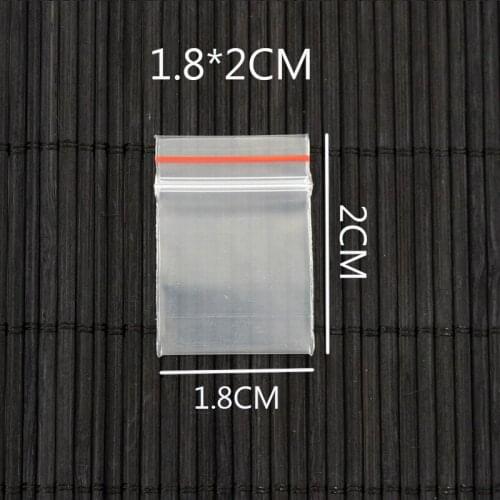 100PCS 1.8x2cm Jewelry Ziplock Zip Zipped Lock Reclosable Plastic Poly Clear Bags Jewelry