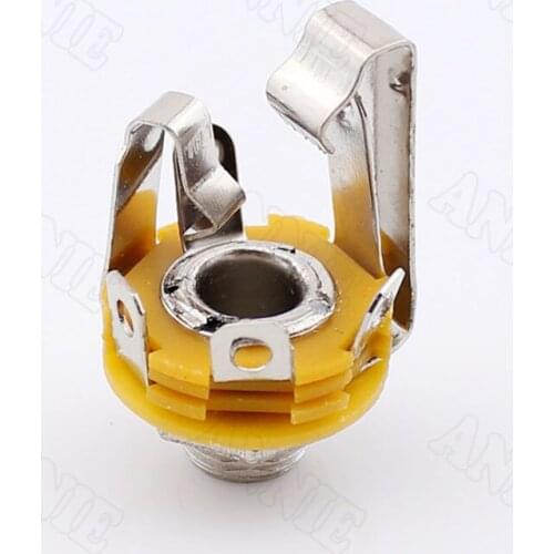 100pcs/lot Brand New 6.5 Dual Track Metal Jack With Switch 6.5 Stereo Female Connector Large Three-core