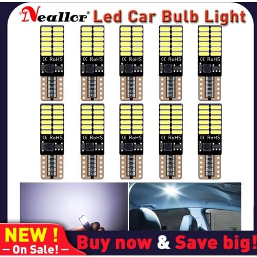 10x W5W T10 LED Canbus Light Bulbs for BMW Audi Mercedes Car Interior Reading Parking Lights White 5w5 2821 2825 No Error 12V