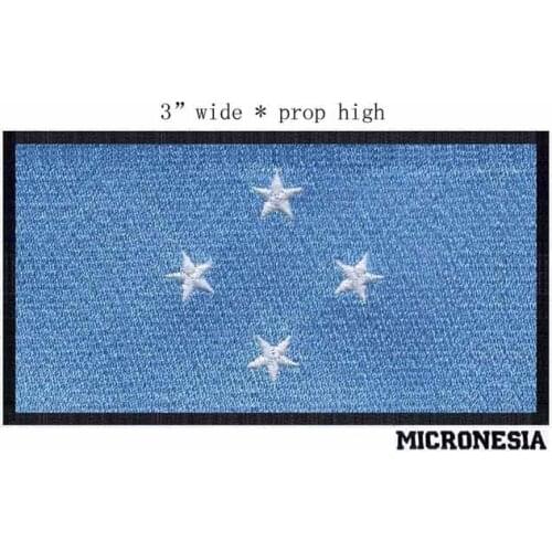 3" wide Micronesia embroidery flag patch for band patches/a light blue patch/four white stars