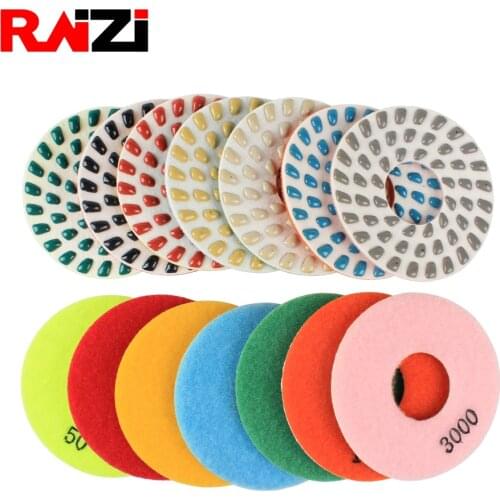 Raizi 3 inch Flexible Felt Concrete&Terrazzo Floor Polishing Pads Grit 50-3000