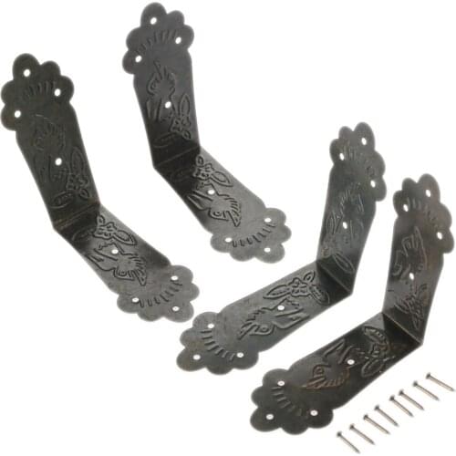 4pcs Decorative Corner Bracket 55*55*25mm Jewelry Box Wood Case Feet Leg Corner Decorative Cover