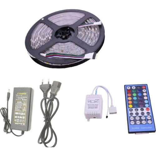 5m LED SMD5050 RGBW RGBWW Strip DC 12V 60led/m Flexible Ruban Tape RGB White RGB Warm white Kit 40 Keys IR Remote Control 12 V