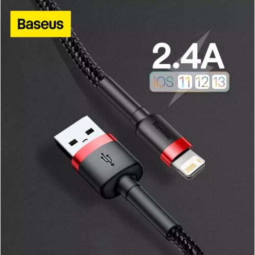 Baseus USB Cable for iPhone 12 11 Pro Max 8 X XR Fast Charge for iPhone Cable USB Data Sync Cable Phone Charger Cable Wire Cord