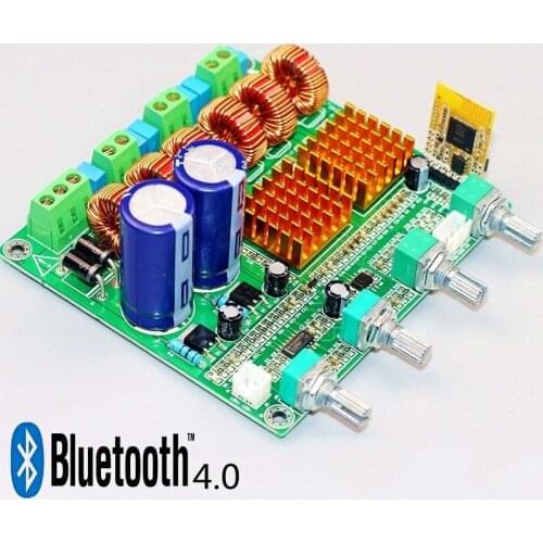 Bluetooth 4.0 HIFI Power Amplifier TPA3116D2 100W+50W+50W 2.1 CH Class D HIFI super bass Fever level Amp