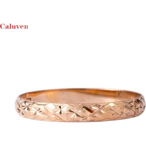 Fashion Middle East Rose Color bangles for Women open Copper bracelets Arab gold Wedding luxury jewelry