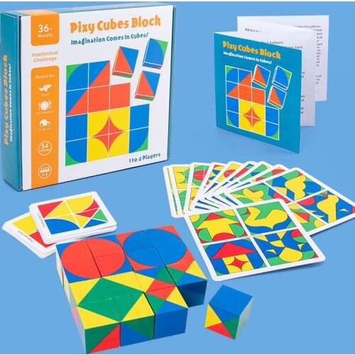 Wooden Childrens Educational Toy Cube Logical Thinking Building Blocks Wood Intelligence Training Kids Gifts