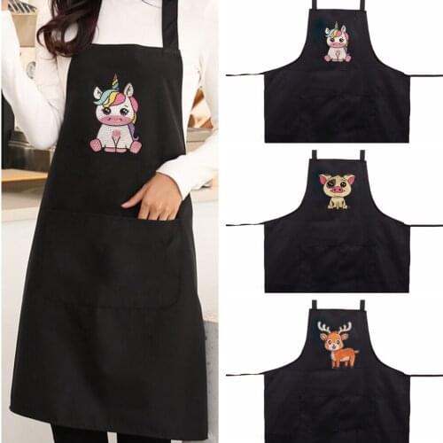 DIY Diamond Painting Apron 5D Diamond Drill Mosaic Cartoon animal pattern Apron Craft for Kitchen Home Cooking Baking Bib Gift