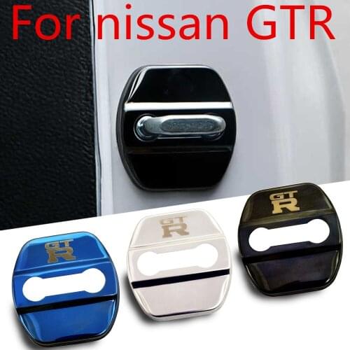 FLYJ 2PCS Car Door Lock Buckle cover car accessories interior Door protector Buckle For nissan GTR GT-R NISMO R35 premium edit
