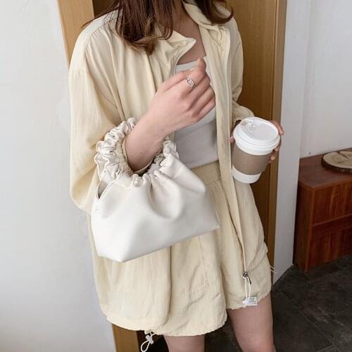 PU Leather Cloud Tote Bags For Women 2020 new Solid Color Shoulder Messenger Bag Female Handbags and Purses Travel crossbody bag