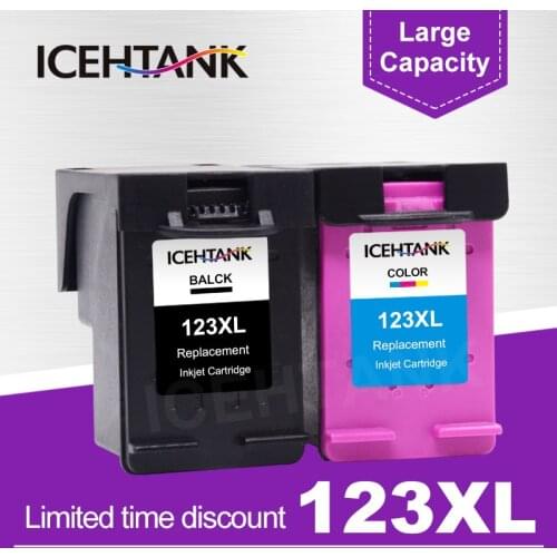 ICEHTANK Replacement For HP 123 123XL Black Ink Cartridge For HP Deskjet 2130 1110 2133 2134 3630 3632 3637 Printer IP123