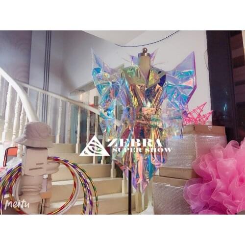 Future technology Party performance costume laser PVC jacket cool gogo Nightclub bar male singer dj ds stage show dance wear