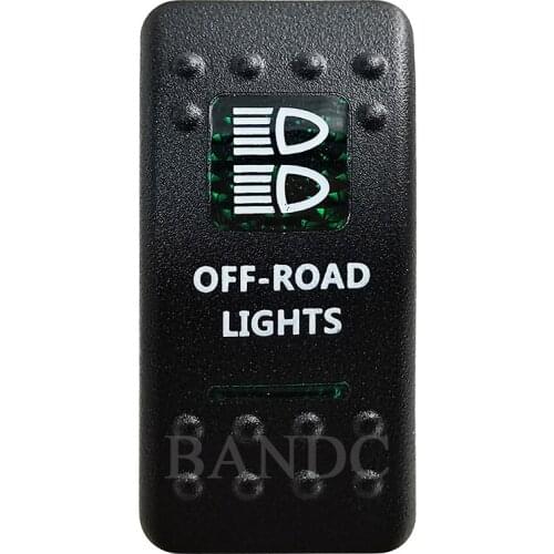 Cover Cap Only！OFF-ROAD LIGHTS Rocker Switch Cover Green Window Labeled for Car Boat Truck Carling ARB Control Cap Accessories