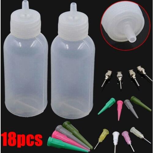 18pcs 30ML Tattoo Bottle Kit Henna Kit Empty Applicator Bottle Temporary Tattoo Body Art Nozzle Beauty Makesup Paints Accesories