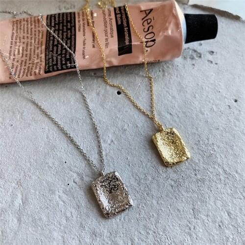 2020 Simplicity Temperament Irregular Geometric Square Pendant Necklace Fine For Fashion Jewelry Girl Gift