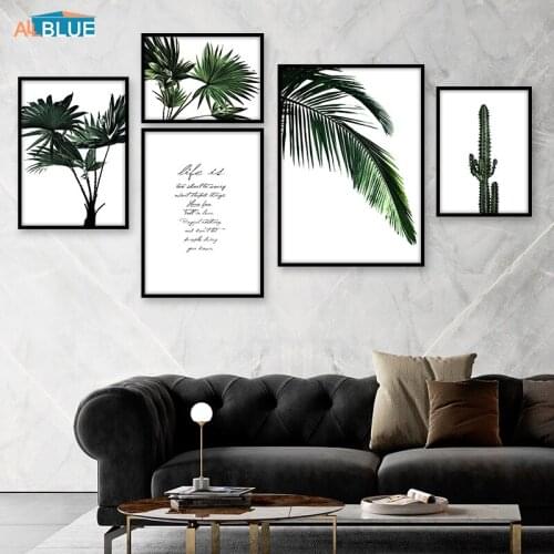 Green Leaves Poster Nordic Style Quotes Wall Art Prints Paintings For Living Room Wall Decoration Pictures Minimalist Home Decor
