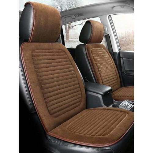 Car Front Seat Cushion Universal Automobiles Plush Chair Seat Mat Cover Anti-slip Protector Pad Winter Warm Auto Interior 2021