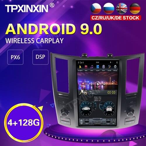 PX6 Android 9.0 4+128G Tesla Style Car Radio For Infiniti FX35/FX45 2003-2009 GPS Navigation Stereo Recoder Headunit DSP Carplay