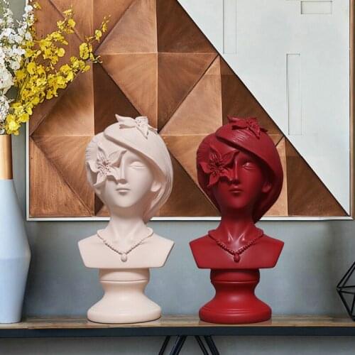 NORDIC MODERN BEAUTY FIGURES BUST STATUE DECORATION/PERSONALITY HOME INTERIOR SHOWPIECE CABINET WOMAN AND FLOWER FAIRY FIGURINES