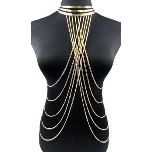 Sexy Body Chain Harness Bikini Bra Top Chest Waist Belt Fashion Metal Girl Festival Jewelry Accessories Sex Cosplay Adult Toys